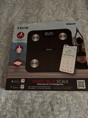 iHome Smart Wi‑Fi Scale in Black and Silver